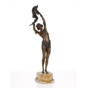 Alix Marquet (French, 1875-1939), Girl with Veil, bronze figure…