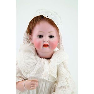 Kley & Hahn bisque character baby doll, brown eyes with lashes…