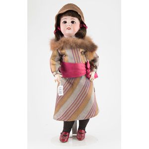 SFBJ bisque doll sleeping dark pupiless eyes dark brown hair…