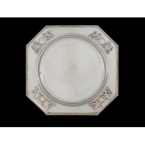 Faberge silver soup plate, marked K Faberge Moscow 1899-1908,…