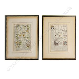 A pair of small English strip maps, one of Kent, the other…