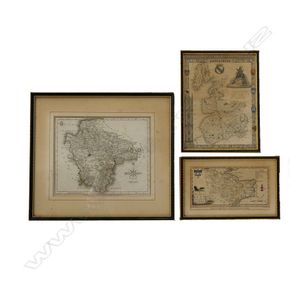 Three small English county maps, Kent, Lancashire and…