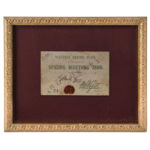 1866 Victoria Racing Club Spring Meeting Honorary Ticket No.21…