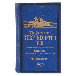 The Australasian Turf Register', 1910 - 1919 complete, (10…