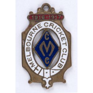 Melbourne Cricket Club, 1916-17 Membership fob, made by C.…