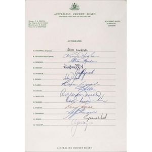 Australia - Centenary Test Tour of England 1980: Official team…