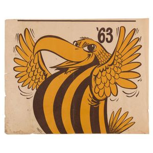 Hawthorn: the central section of Weg's 1963 premiership poster…