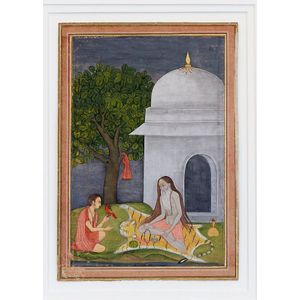 A north Indian Mughal miniature of a Yogi with a Devotee 18th…