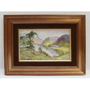 Framed Royal Worcester Porcelain Panel: 