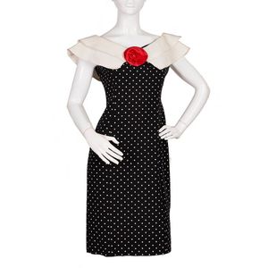 Christian Dior, polka dot cocktail dress, black with white&hellip;