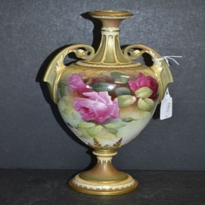 Hand-painted Royal Worcester vase with roses by A. Lane - Royal ...