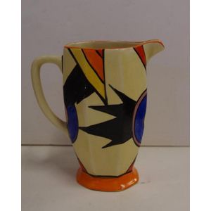 Clarice Cliff Bizarre Jug, with handpainted geometric design,…