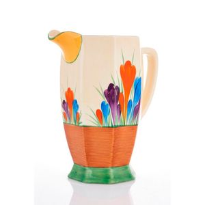 Clarice Cliff, Bizarre' Athens jug, Crocus' pattern,…