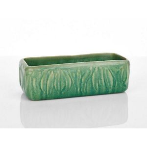 Green Glazed Melrose Ware Jardiniere with Gum Leaves - Melrose - Ceramics