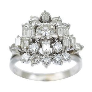 Platinum Diamond Dress Ring with 1.86cts of Diamonds - Rings - Jewellery
