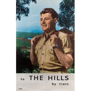 Victorian Railways Travel Poster to the Hills by train, c1930s,…