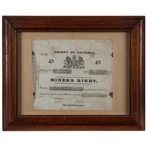 Miner's Right Colony Of Victoria £1, Buninyong, August 11th,…