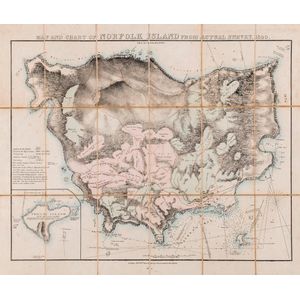 'Map and Chart of Norfolk Island From Actual Survey, 1840' by J.…