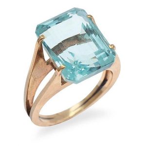 An aquamarine cocktail ring, the emerald cut aquamarine of 12.… - Rings ...