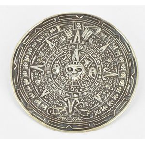 A large Mexican silver brooch / pendant, circular shaped, Taxco…