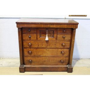 Victorian mahogany 7 drawer chest of drawers flanked by full&hellip;