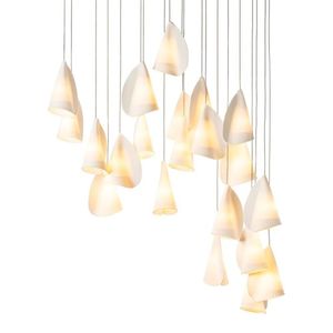 A Bocci 21.21 chandelier, comprising twenty one porcelain petal…