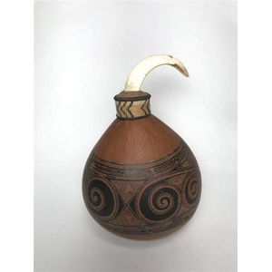 A lime gourd, Trobriand Islands, Papua New Guinea, with incised…