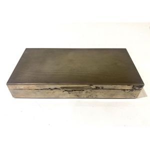 An Italian silver cigar box, machined decoration to lid, timber…