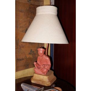 Vintage Amercian Art Deco figural ceramic Mandarin table lamp…