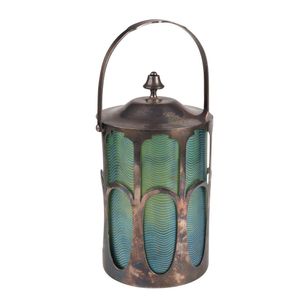 Biscuit barrel early 20th century, Austrian Favrile glass, Art…