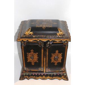 Victorian papier mache jewellery cabinet