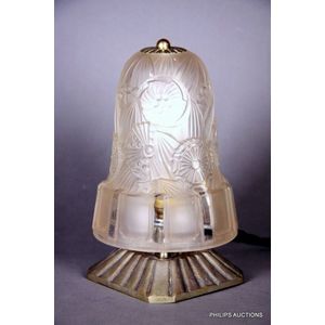 A small Art Deco glass desk lamp by Hettier & Vincent, circa…