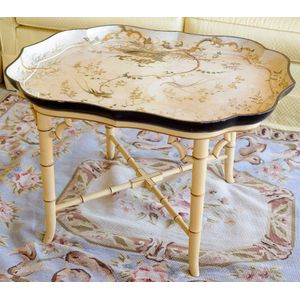 An 18th century Continental shaped papier mache tray, circa…