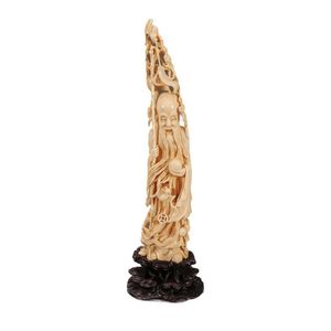 Large Chinese ivory figure of Shou Lao, depicted holding a&hellip;