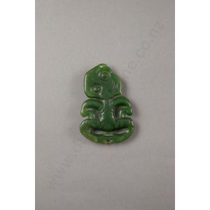 Contact period pounamu hei tiki, finely carved in the type I…
