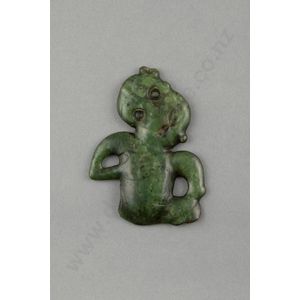 Pre-European pounamu hei tiki, Kawakawa variety stone with…