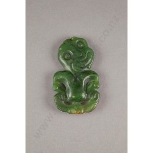 19th century pounamu hei tiki, type I carved in kawakawa…