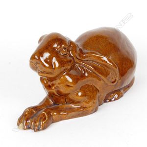 A rare Luke Adams (Sydenham Pottery) hare doorstop, press…