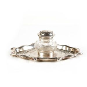 An Edwardian/Art Nouveau sterling silver ink stand, maker…