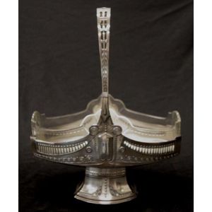 Art Deco WMF silver plated serving bowl crystal bowl liner, to…