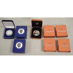 Eight Royal Family commemorative silver coins comprising of 3@…