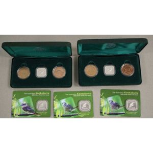 Six Australian kookaburra 50 cent silver coins comprising of 2@…