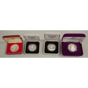 Four New Zealand proof silver coins comprising of 1@ 1997 50th…