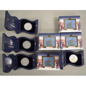 Eight Australian commemorative silver $1 coins comprising of 3@…