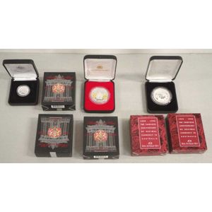 Eight commemorative silver coins comprising of 1@ 2010 RAM 100…