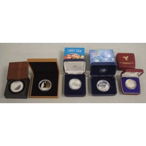 Eight Australian commemorative silver proof coins comprising of…