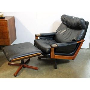 Scandinavian Swivel Chair and Eames Footstool Set - United States ...