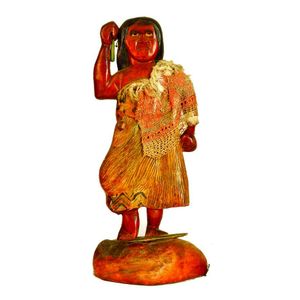 A good Jane Brenkley carved and painted wood Maori stylised…