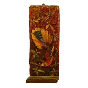 Jane Brenkley carved and painted wood pipe rack, the tall…