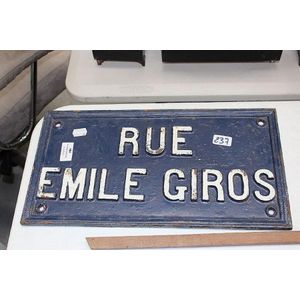 French street sign, Rue Emile, Giros, approx 23 cm high, 43 cm…
